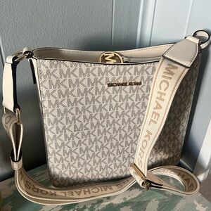 Michael Kors Beige Monogram Shoulder Bag